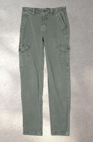 American Eagle Stretch Cargo Pants Women’s 0 Green Utility Y2K Cotton Blend thumbnail 1