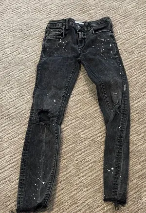 Zara Black Distressed Women's Jeans thumbnail 1
