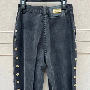 VTG Lawman Bareback Western Jeans High Rise Relaxed Fit Side Button Black Sz 5 thumbnail 8