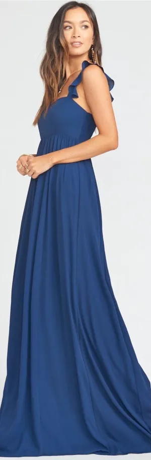 Show Me Your MuMu June Maxi Gown Navy Blue Small Wedding Bridesmaid Guest NEW thumbnail 1