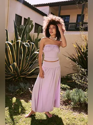 Free People Beach Serenity Midi Maxi Skirt Lilac Lavender Purple Size Medium thumbnail 12