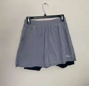 Men’s Athletic Grey 2-in-1 Running Shorts with Built-in Liner thumbnail 1