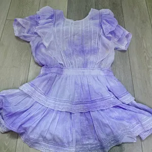 Love Shack Fancy Natasha Heritage mini ruffle dress‎ purple size large pastel thumbnail 8