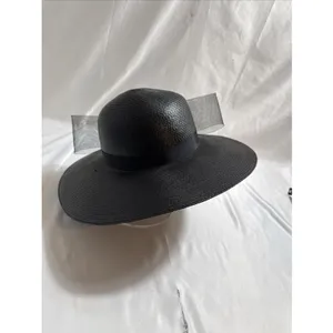 Nike Women's ROC Black Church Hat with Bow Size 6 1/2 Wide Brim thumbnail 3