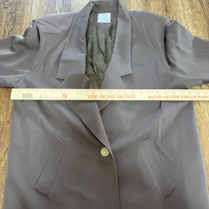 VTG 80s Linda Richards 100%‎ Wool Trench Coat Mauve Brown Made in USA sz 12 FLAW thumbnail 9