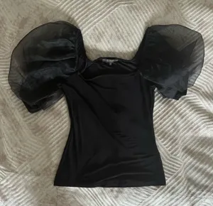 Guess Black Puff Sleeve Top thumbnail 1