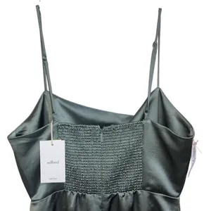 Wilfred aritzia Madelyn square neck Smokey sage green Midi dress Sz 10 Elegant thumbnail 8