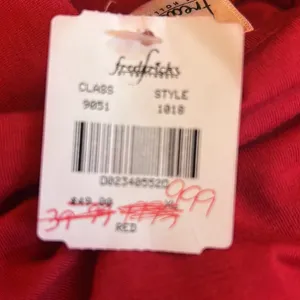 Frederick's of Hollywood Unique One Strap Blingy Red Going Out Shirt NWT thumbnail 6