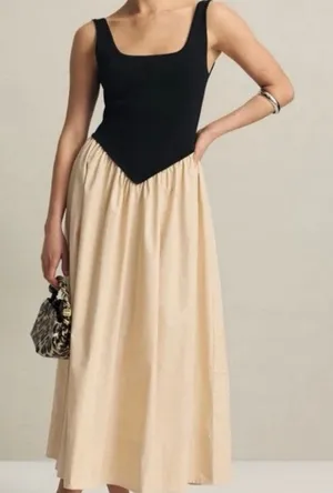 Ronny Kobo Combo Drop Waist Midi Dress Size M thumbnail 1