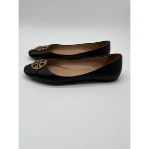 Tory Burch Claire Ballet Flats Womens 8.5M Black Gold Medallion Logo thumbnail 5