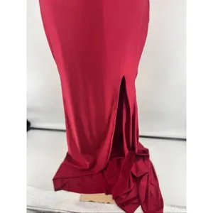 Portia and Scarlett Prom Gown Maxi Dress Women Size 4 Red Slit Lace Up Back thumbnail 4