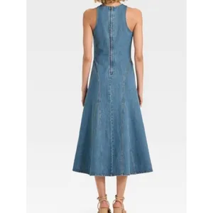Future Collective Women Racerback Denim Midi A-Line Dress Size 6 Boho Streetwear thumbnail 5