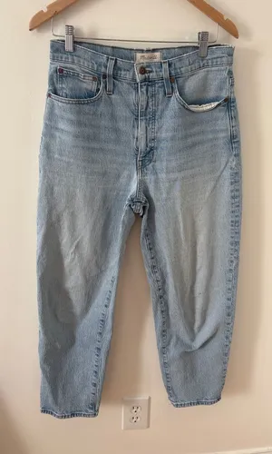 Madewell Balloon Jeans Light Wash Denim High Rise Waist‎ Size 27 thumbnail 1