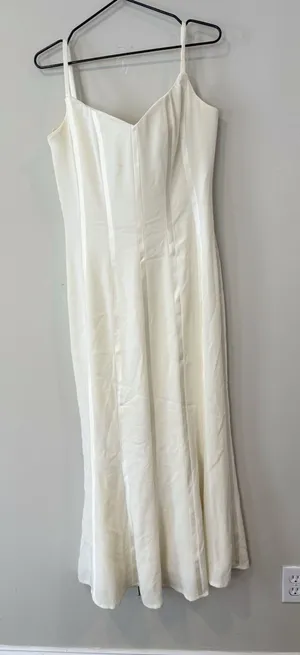 Jovani Cream Bridal Gown a Line Dress with Corset Structural Top Size 10 ,2666 thumbnail 1