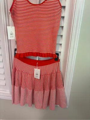 Free Assembly Orange And White Tank And Skirt Set Size Medium thumbnail 3
