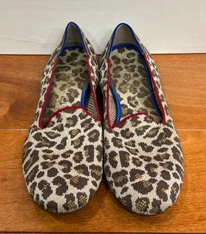 Rothy's The Loafer Women Leopard Print Red Trim Knit Flats‎ Size 8 thumbnail 1