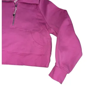 Lululemon Scuba Funnel Neck half Zip Hoodie Sonic Pink XS/S thumbnail 6