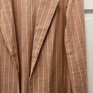 Stradivarius Brown and White Striped One Button Closure Casual Blazer - Sz Small thumbnail 6