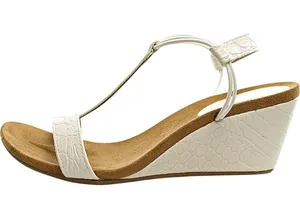 NWT Style & Co. Mulan Wedge Slip On Open Toe Textured Elastic Sandals White 6.5M thumbnail 1