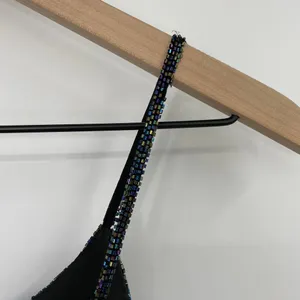 Vintage 90s Pure Silk Beaded Floral Mini Dress Flowy Cocktail Black Womens XS thumbnail 10