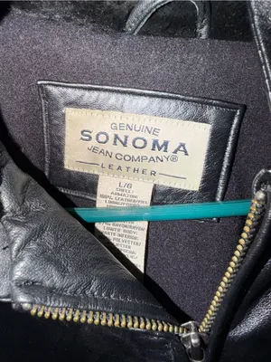 Sonoma Black Fuzzy Hooded Leather Jacket Size Large thumbnail 5