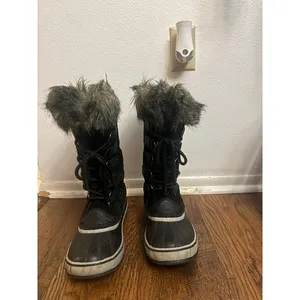Sorel Joan of Arctic Black Suede Faux Fur Waterproof Winter Boots NL3481-010 8 thumbnail 2