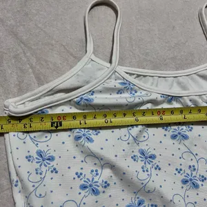 INC International Concepts Blue and White Fitted Camisole thumbnail 5