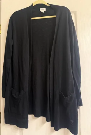 Old Navy Black Longline Open Front Cardigan Sweater - size XL thumbnail 1