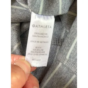 Athleta Stripe Salutation Leggings In Powervita Gray White Womens Medium thumbnail 6