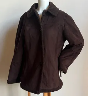 Utex Brown Faux Shearling Coat workwear ranch Dutton style thumbnail 1