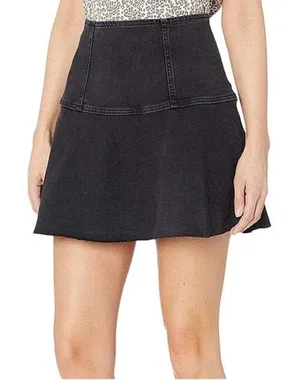 Free People Highlands Denim Skirt Black thumbnail 1