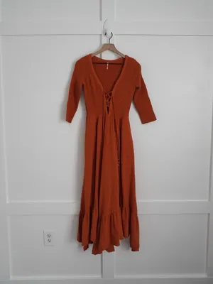 Free People Perfect Solution Boho Maxi Dress Orange thumbnail 2