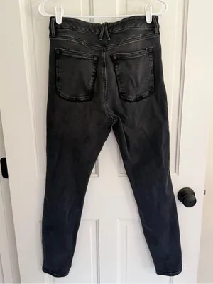 Good American Good Legs Skinny‎ Jeans Black Distressed Hem Size 10/30 thumbnail 2