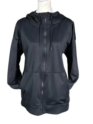 Mondetta Zip Up Performance High Neck Hoodie Sweatshirt Black Medium thumbnail 1
