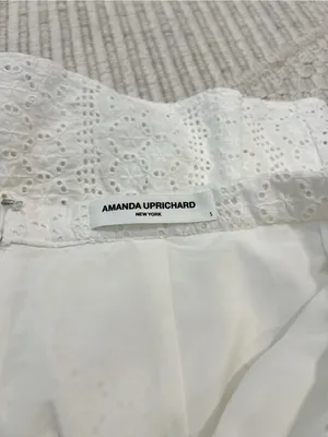 Amanda Uprichard White Cotton Eyelet layered Tiered Woman’s Mini Skort Size S thumbnail 5