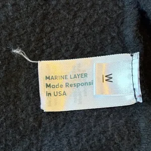 Marine Layer EABP All Star Navy Black Full‎ Zip Hoodie Womens Large Cozy Soft thumbnail 9