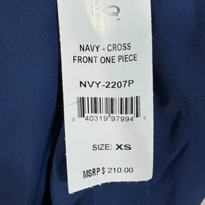 Alice + Olivia x PQ Swim Navy Cross Front One Piece Swimsuit NVY-2207P XS thumbnail 4