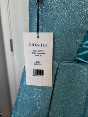 Sherri Hill Strapless Light Blue Dress thumbnail 4