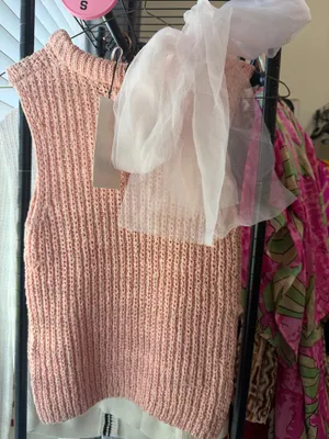 Zara tulle ribbon sleeveless sweater thumbnail 2