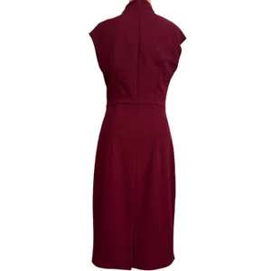 Miusol Womens Medium Burgundy Sleeveless Mock Neck Sheath Dress thumbnail 4