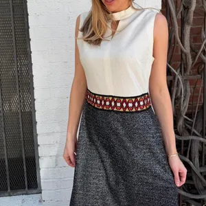 American Vintage 1970s Mod Vintage Sparkly LAME Maxi Peek A Boo hostess dress sz L / ptp 18, length 57 thumbnail 5