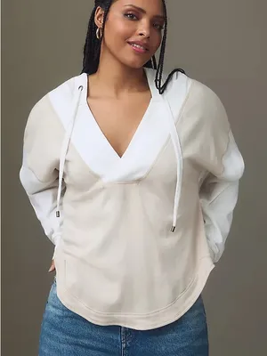 Anthropologie Pilcro Wharfside Hooded Sweatshirt -Neutral color thumbnail 3