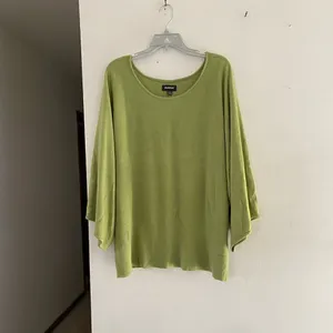 Avenue Ribbed Dolman Sleeve Sweater New with Tags Size 26/28 Green thumbnail 2