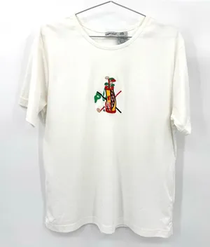 Vintage Golf Novelty Tee Embroidered Clubs Flag Cabin Creek Made in the USA thumbnail 1