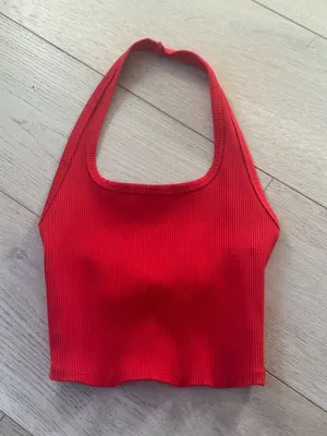 Wild Fable Ribbed Halter Tank Cropped Top thumbnail 1
