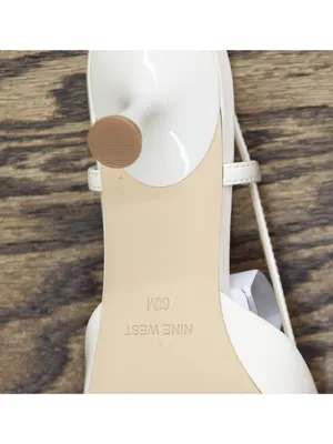 NWT Nine West Women’s Rhonda3 Kitten Heel Slingback Pumps Ivory Off White 6.5M thumbnail 15