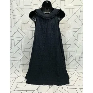 Vineyard Vines Smocked Ruffle Textured‎ Sleeveless Dress Black Womens Size Small thumbnail 3