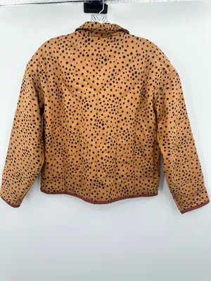 Marine Layer Johannesburg Quilted Jacket in a tan/cream cheetah print Size Small thumbnail 4