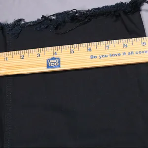 Reformation Stretch Flood Jeans Women 24 Black High Rise Wide Leg Raw Hem Denim‎ thumbnail 13