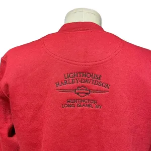 Harley Davidson Logo Embroidered Zip-Up Sweatshirt Jacket Red Black Size‎ Small thumbnail 6